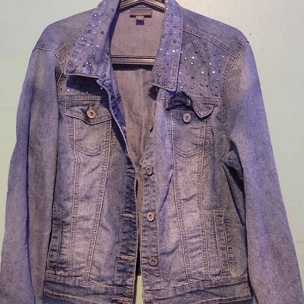 Roz & Ali Blue Jean Jacket Classic Denim Style